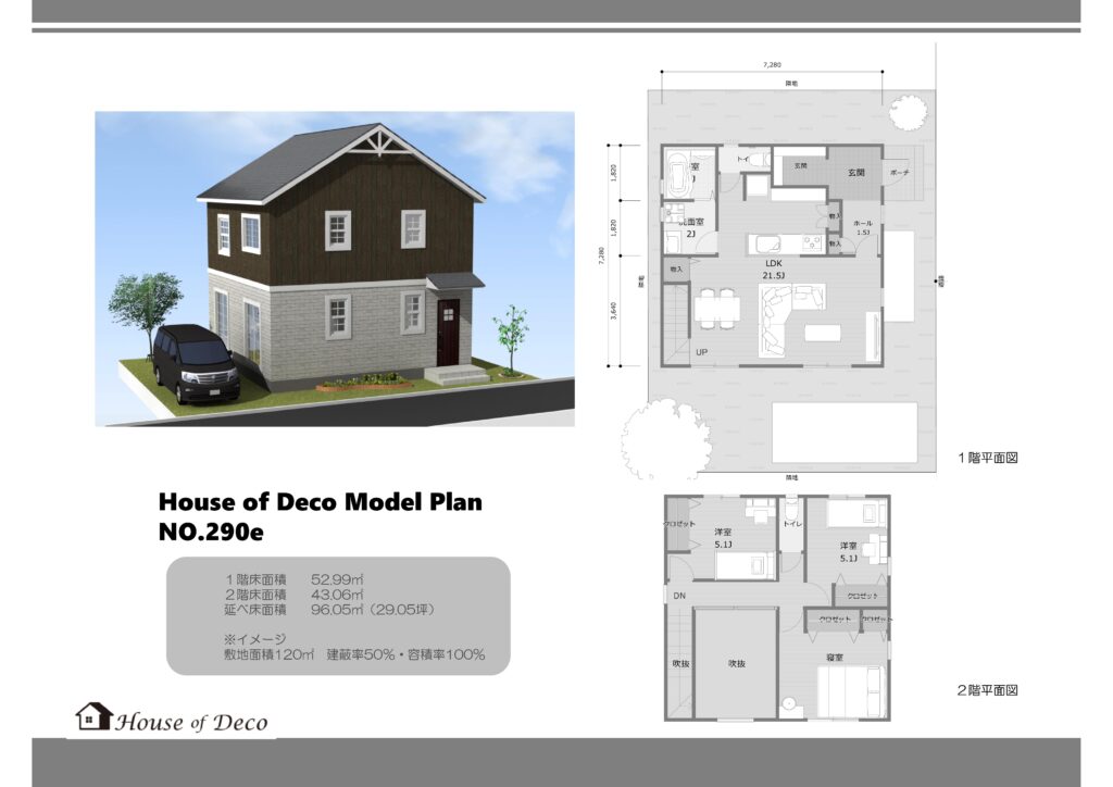 ハウスオブデコ　モデルプラン　２階建　輸入住宅　スウェーデン風　